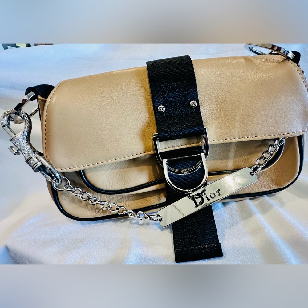 Dior Beige and Black Geometric Design Bag
